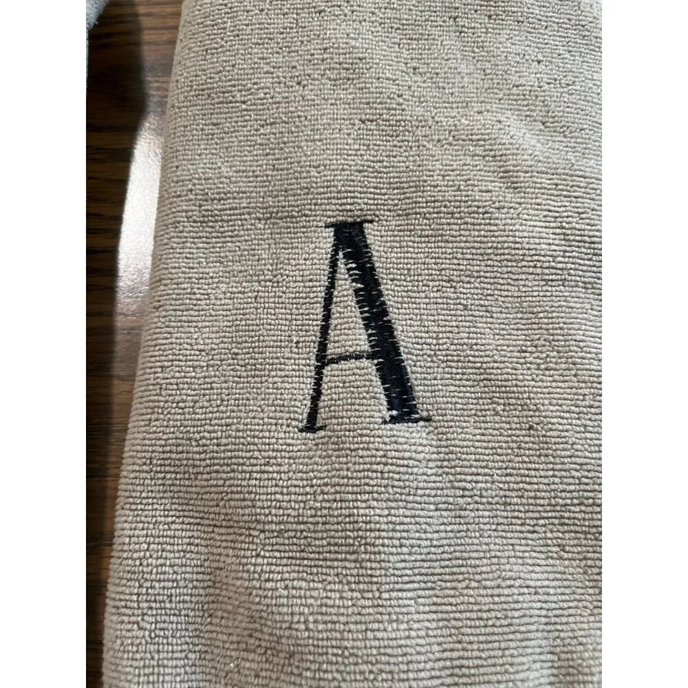 Microfiber towels with initial A with rooster trim and yarn trim